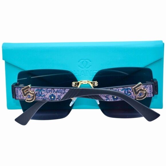 Chanel Women’s Rimless Sunglasses | Gold Bridge | Gray Solid Lens main image 4